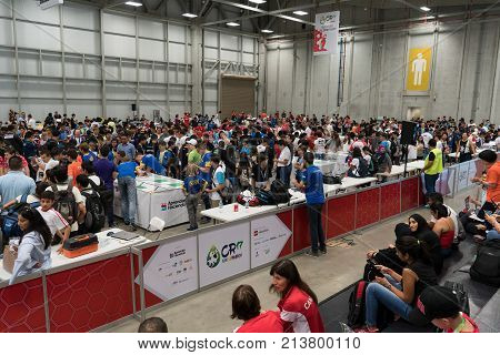 San Jose, Costa Rica - November 12, 2017: The Largest Robotics Competition In Costa Rica For Student