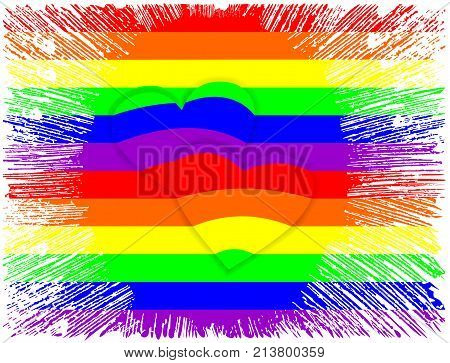Gay and LGBT rainbow colors hearts shape