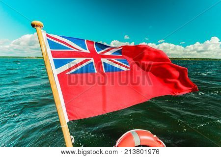 Uk Red Ensign The British Maritime Flag Flown From Yacht