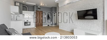 Open Living Room With Kitchen