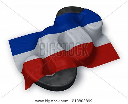 paragraph symbol and flag of schleswig-holstein - 3d rendering