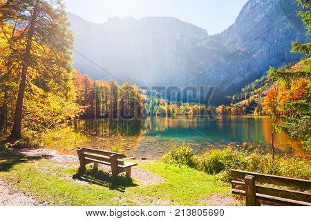 Beautiful Lake In Austrian Alps.