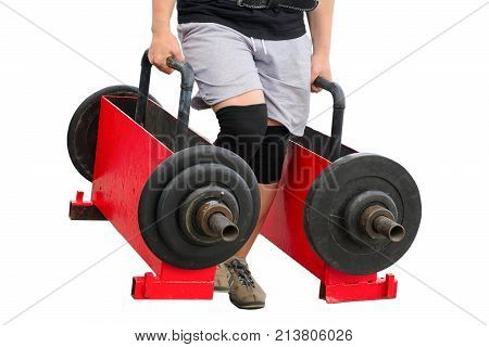 the athlete performs a power lift isolated