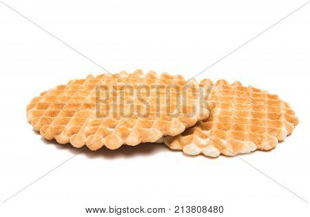 Dutch waffles dulcet isolated on white background
