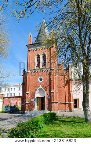 POLOTSK BELARUS - MAY 19 2017: Local History Museum (former Lutheran Church) Polotsk Belarus