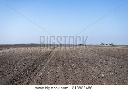 agriculture arable land field. natural outdoor agro landscape