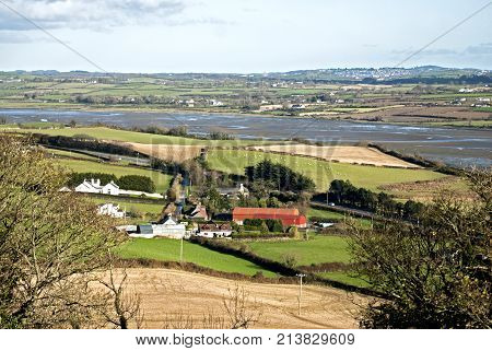 A scenic view from Dundrum Castle ruins. 
Situated above the town of Dundrum, County Down in Northern Ireland.