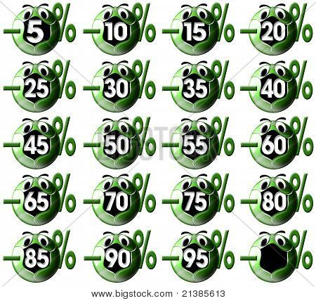 Icône Etiquettes pour cent