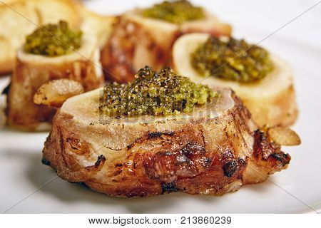 Roasted Bone Marrow with Crispy Bread