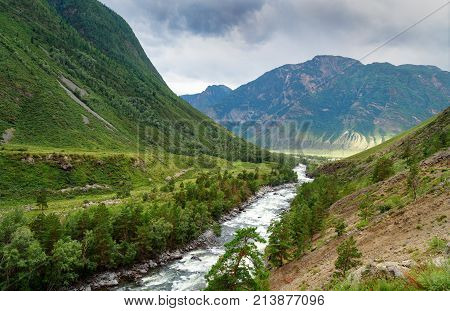 Valley Of Chulcha River. Altai Republic. Russia