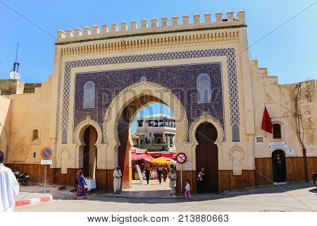 Pepole On The Street Of Rabat City In Morocco