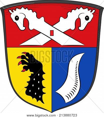 Coat of arms of Nienburg is a district in Lower Saxony Germany. Vector illustration