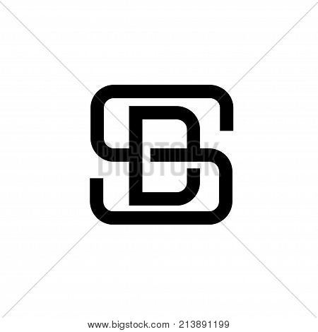 creative monochrome concept letter S, SD, letter DS flat black color logo design