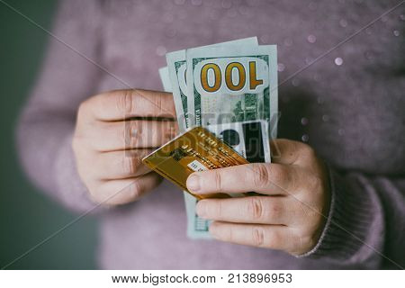 American Dollars Bank Note In Hand American Dollars Bank Note In Hand