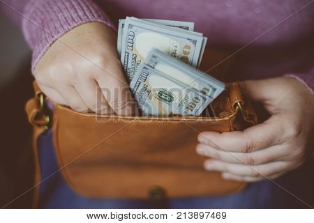 American Dollars Bank Note In Hand American Dollars Bank Note In Hand