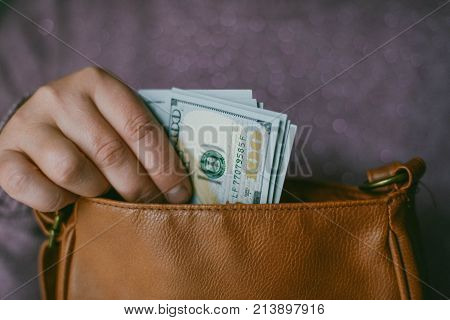 American Dollars Bank Note In Hand American Dollars Bank Note In Hand