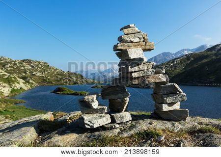 Alpine pass of San Bernardino in Switzerland