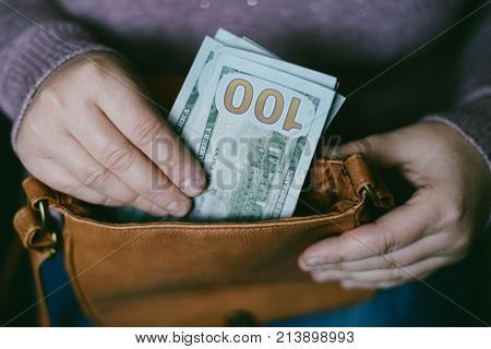 American dollars bank note in hand