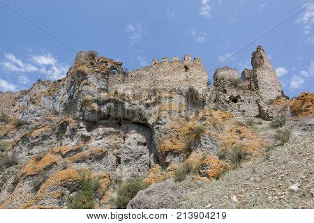 Ruins of a medieval fortress Atskuri in South Georgia. The Republic Of Georgia