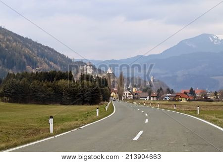 Sankt Veiter Strasse near medieval Burg Friesach