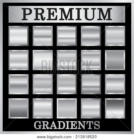 Silver Gradient Backgrounds Set