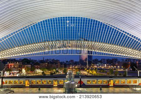 Liege Guillemins Train Railway Station Trains Santiago Calatrava Belgium