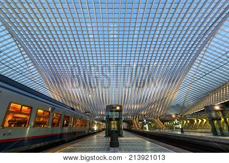 Liege Guillemins Train Railway Station Trains Rail Santiago Calatrava Belgium