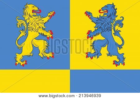 Flag of Northeim is a district in Lower Saxony Germany. Vector illustration