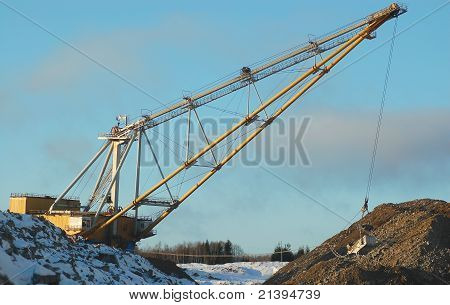 Dragline in open pit