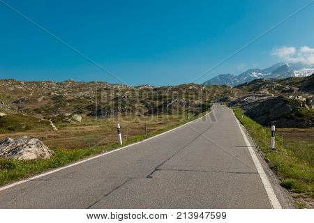 Alpine pass of San Bernardino in Switzerland