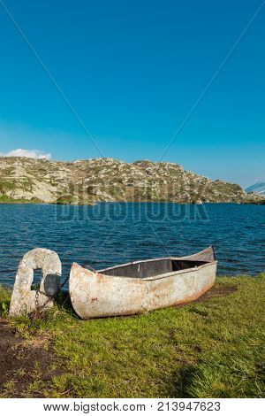 Alpine pass of San Bernardino in Switzerland