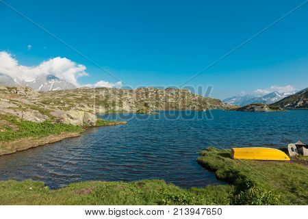Alpine pass of San Bernardino in Switzerland