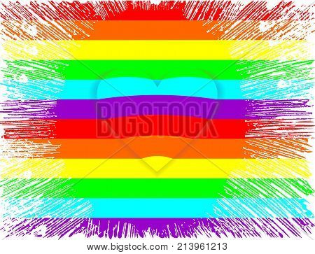 Gay and LGBT rainbow colors heart shape