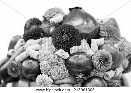 Seasonal Flower And Vegetables Bouquet