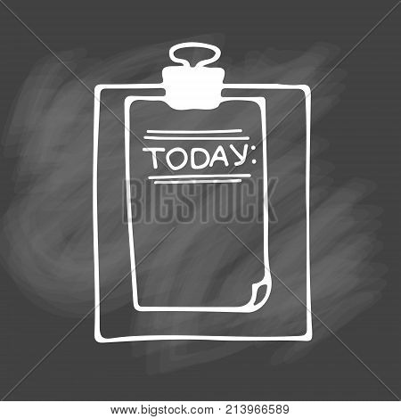 Check list vector icon. Hand drawn task list with check marks and check boxes .  To do list isolated on white background. Outline. Doodle. Chalk