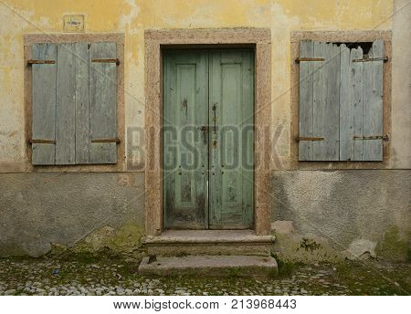 A disused building in hill village of Erto in Friuli Venezia Giulia north east Italy. The village is famous locally for having being evacuated following the 1963 Vajont Dam disaster.