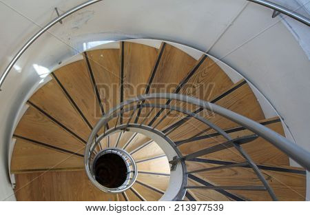 Spiral stair case in an old castle