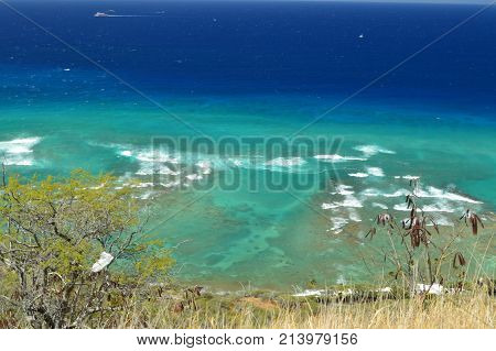 Cliffs of Diamond Head. Oahu Hawaii USA EEUU.