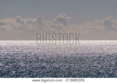 Sea horizon on the island of Tabarca Santa Pola Alicante Spain