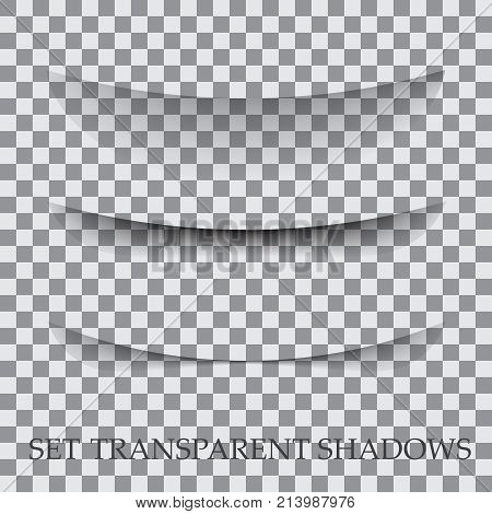 Transparent paper realistic shadow effect is installed. Element for advertising and advertising message, isolated on a transparent background.