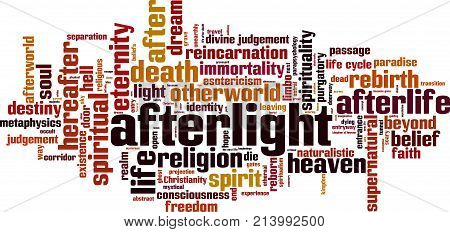 Afterlight word cloud concept. Vector illustration on white