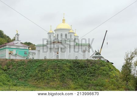 Nizhny Novgorod Russia. - October 03.2017. Orthodox church Alekseevskaya church in the Annunciation monastery on Chernigivska street 7A