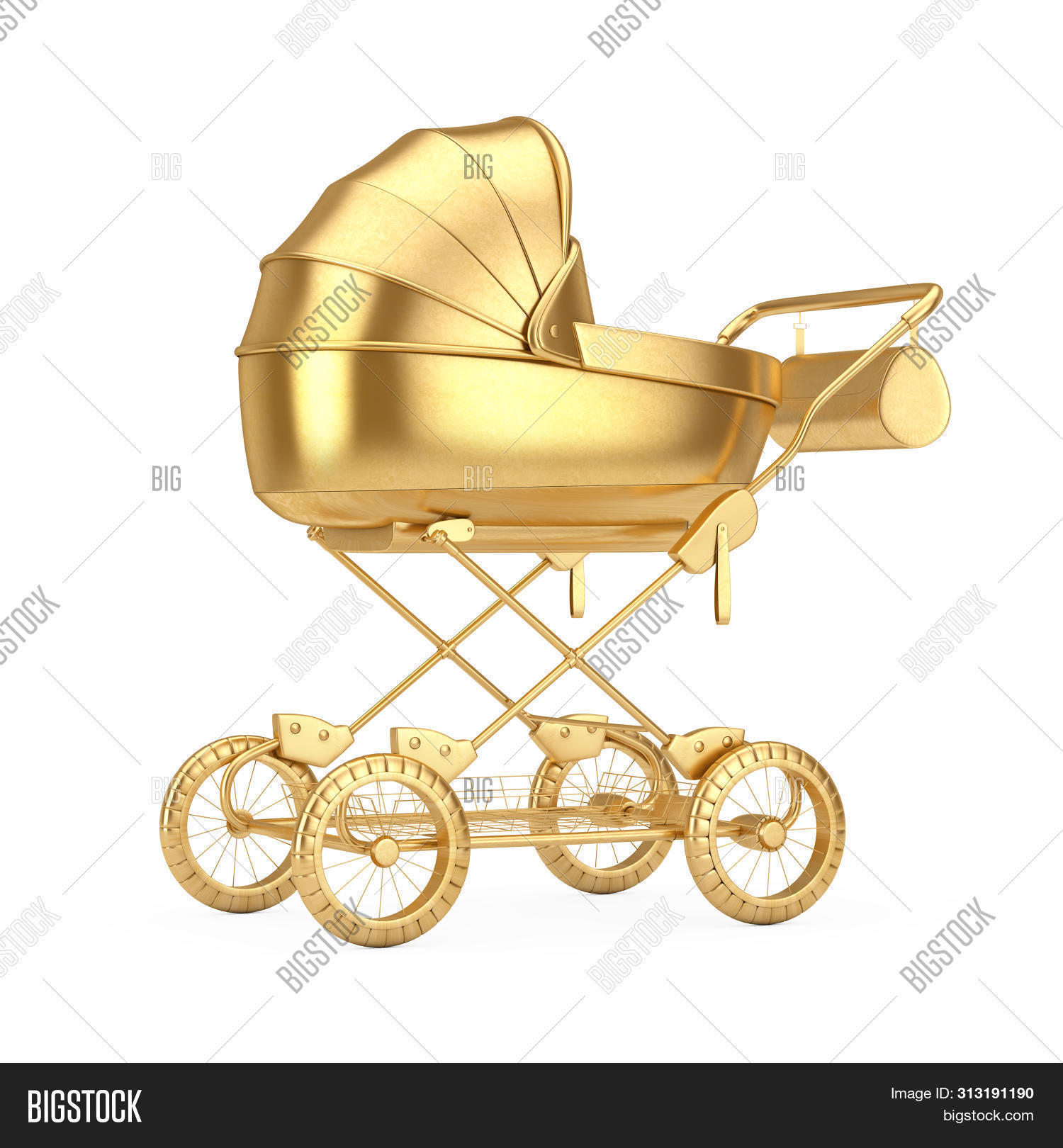 golden baby pram