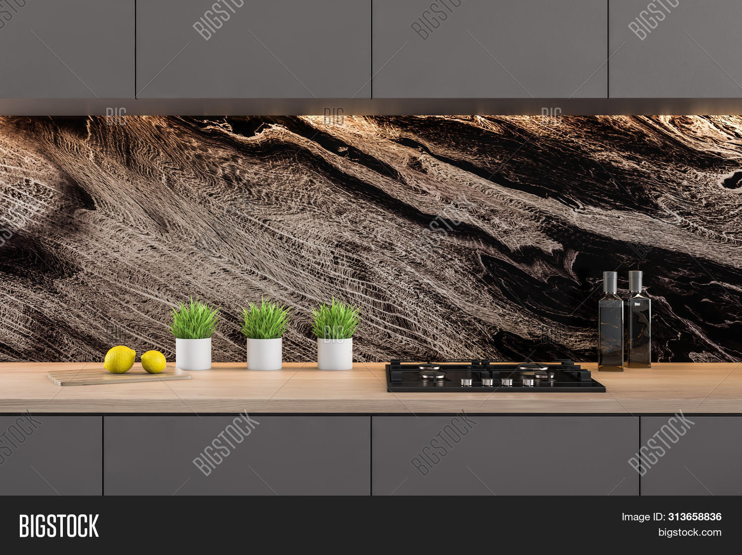 Black Marble Kitchen Image Photo Free Trial Bigstock