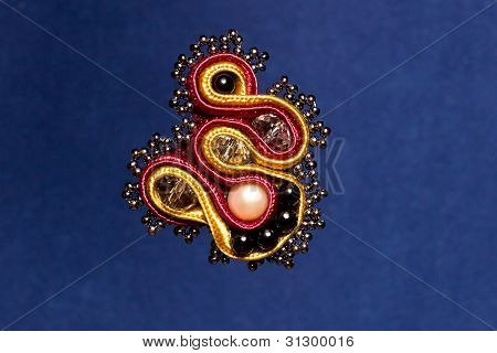 Soutache håndlavet broche