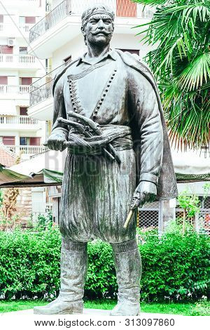 Thessaloniki, Greece - June 02, 2019: Statue Of Kritikos Of Macedonia, Noble War Fighter.