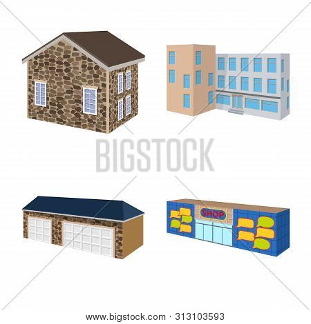 Vector Design Of Building And Home Logo. Set Of Building And Construction Vector Icon For Stock.
