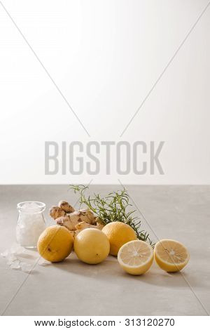 Detox Lemon Ginger Water With Rosemarry - Image