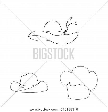 Vector Design Of Headgear And Napper Icon. Set Of Headgear And Helmet Stock Vector Illustration.