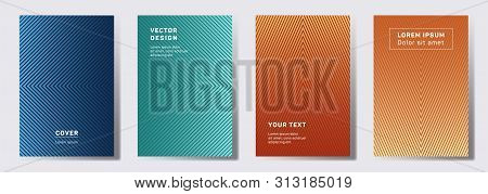 Dynamic Cover Templates Set. Geometric Lines Patterns With Edges, Angles. Linear Backgrounds For Cat